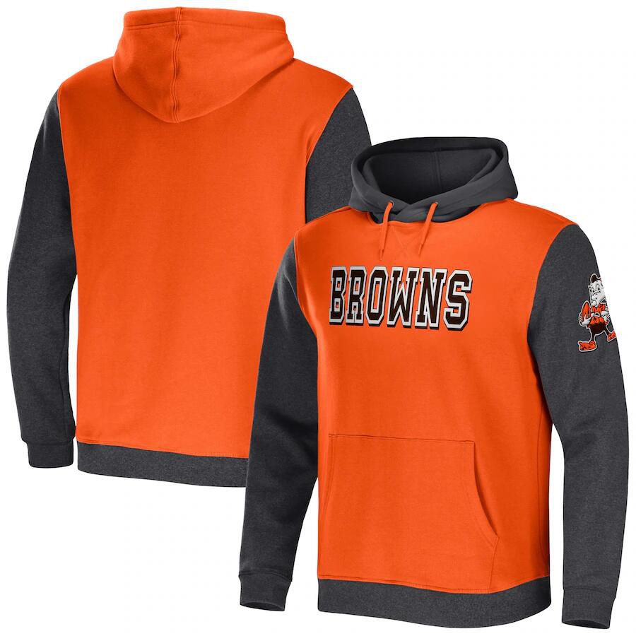 Men 2023 NFL Cleveland Browns orange Sweatshirt style 1